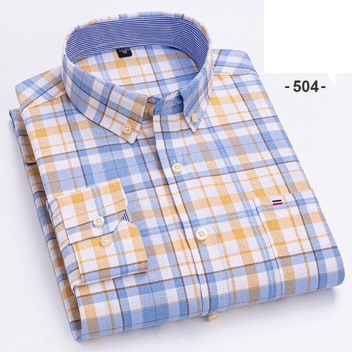 Mens Oxford Shirts Formal Business Long Sleeves Cotton Casual Dress Shirts Tops - Picture 7 of 19