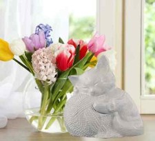 White Cat Urn- Precious Cat Urn- Figurine Urn - Kitty with Yarn Ball Urn W/Bag