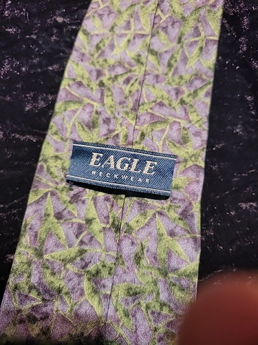 Vintage Eagle Neckwear Mens Neck Tie Blue Green Professional Preacher Suit - Picture 5 of 8