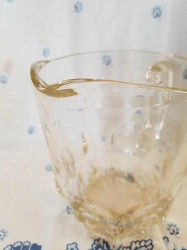 Vintage Beer Pitcher Soda Heavy Clear Thumbprint Glass - Picture 4 of 9