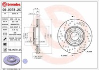 2X Brembo 09.9078.2X Bremsscheibe FüR Dacia Lada MERCEDES-BENZ