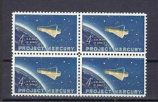 US 1962 Sc# 1193 set Space Project Mercury Friendship 7 Capsule block 4 MNH