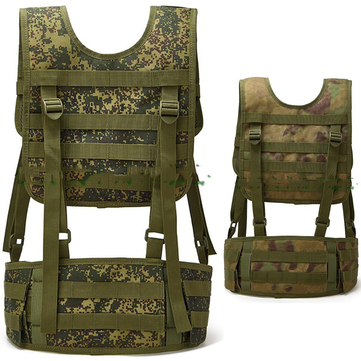 EMR Chest Rig Tactical Molle Vest Belt Padded Suspender Strap Suspender