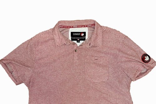 Canada Weather Gear Men’s Red & White Striped Polo Style Shirt w/ Pocket (L) - Picture 2 of 22