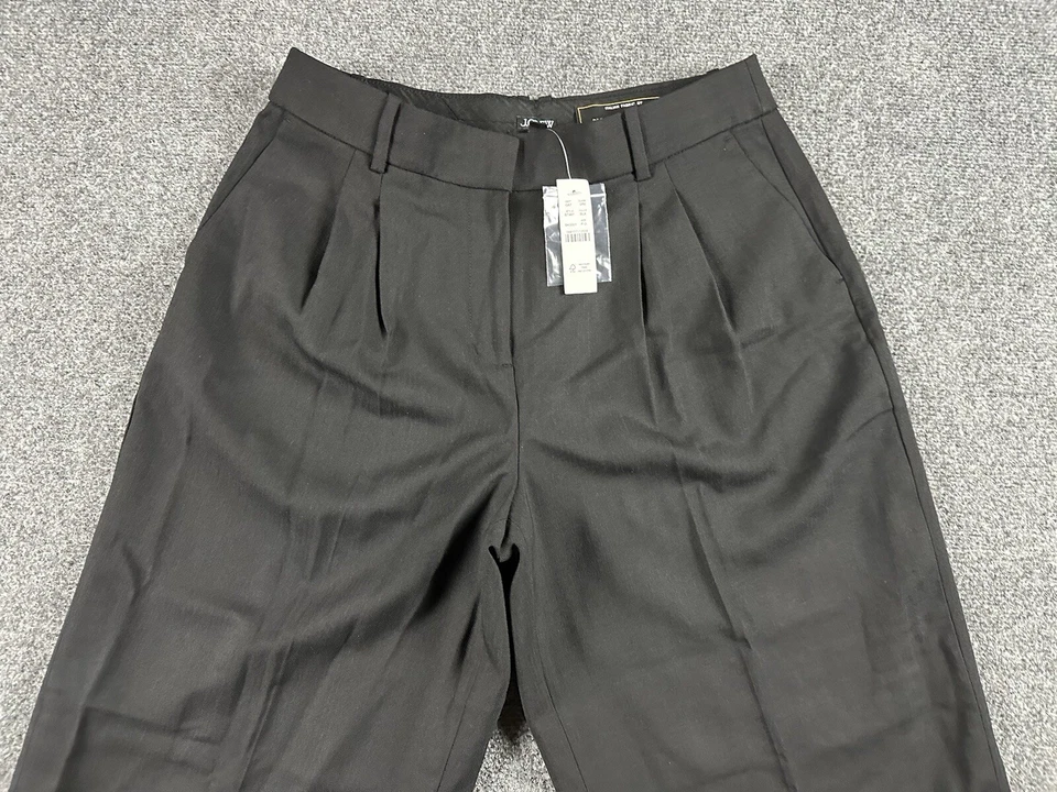 J. Pantalón Crew Essential Pierna Ancha Plisado Para Mujer 12P Negro Ciudad Puños Italia Lana Foto 2 de 4