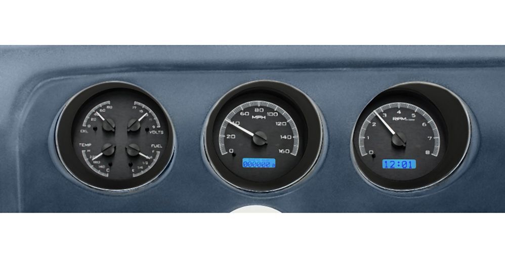 Dakota Digital 1969 Pontiac GTO VHX Black / Blue LED Gauge Kit VHX