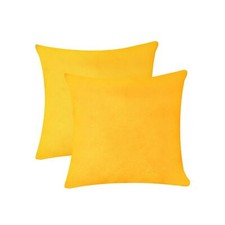 RELY Cotton Throw Pillow Covers Yellow 20"X20" Set of 2 Decorative Zippered ...