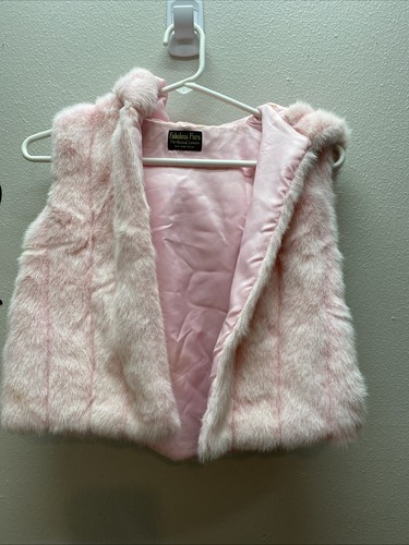 Fabulous Furs For Animal Lovers Pink  Faux Fur Vest  For Girls Size 14 - Picture 1 of 7