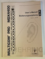 Behringer Multicom Pro MDX4400 Original Owners Manual GERMAN  ENGLISH Vtg 1998