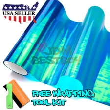 12"X180" Galaxy Neo Chrome Dark Blue Headlight Taillight Fog Light Tint Film