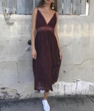 zimmermann curacao crinkle dress size 3 BURGUNDY