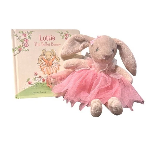 Jellycat Bunny Lottie Plush Fairy Rabbit Ballet Hardcover Book Collectible READ