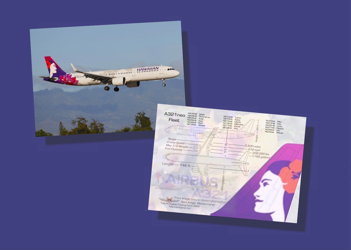 Hawaiian Airlines Airbus A321 Trading Cards - Set of 25 | eBay
