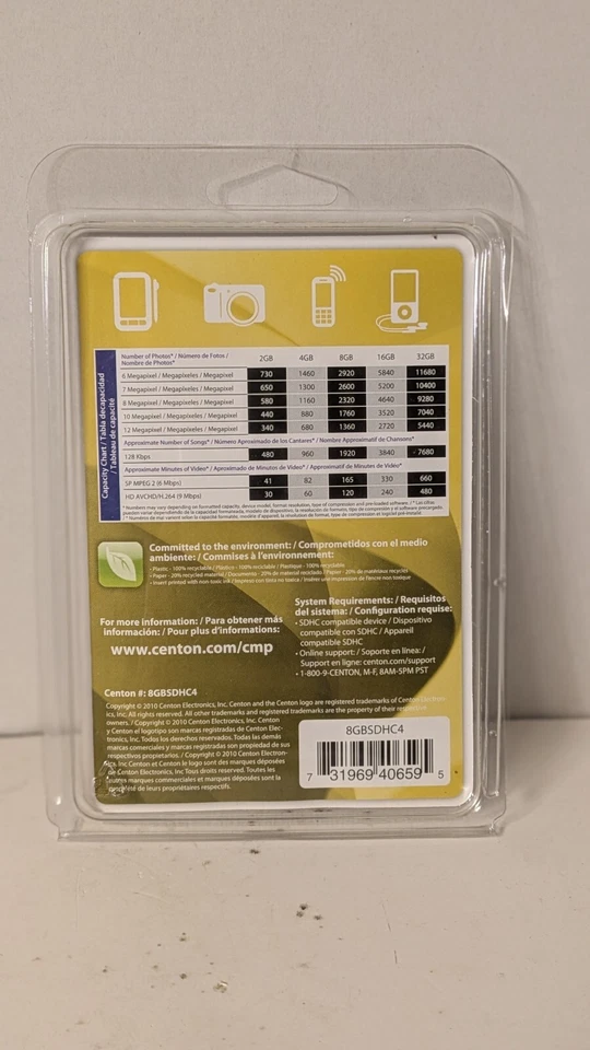 Centon 8GB SD/HC Flash Memory Cards Class 4 - Image 2 of 4