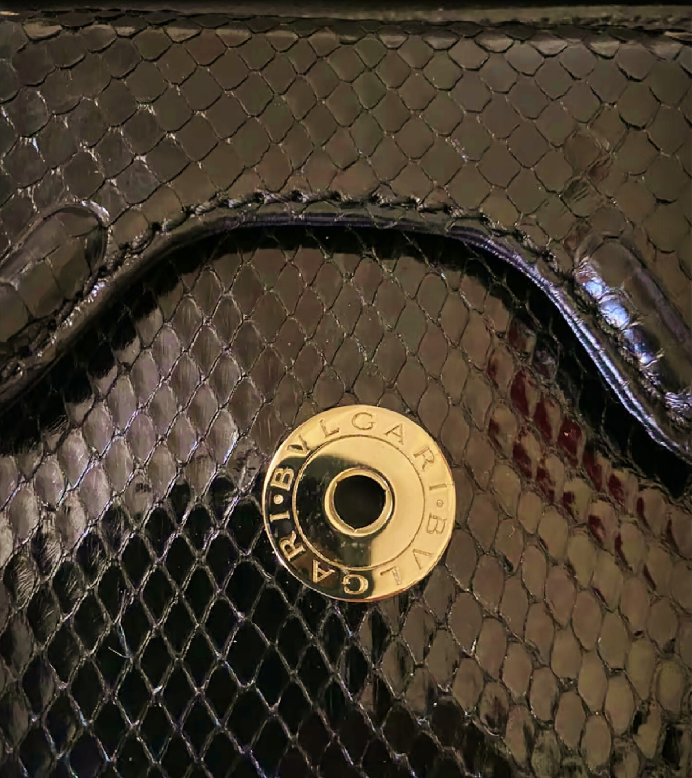 BVLGARI ~ RARE * LIMITED black  Real snakeskin Handbag~  AUTHENTIC 5K image 5
