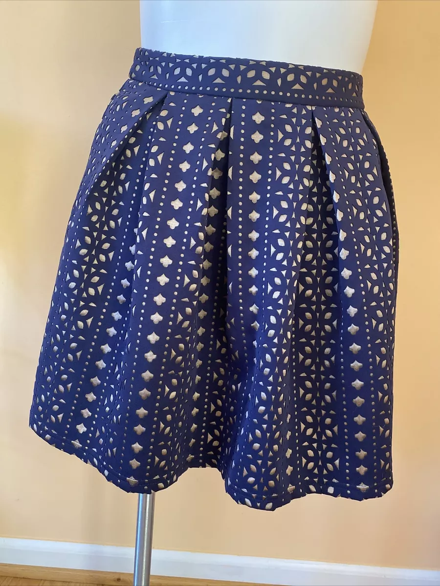 Francesca’s Blue Rain Pleated Skirt - Size Large