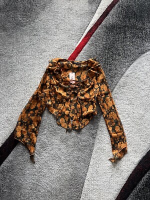 Micas Sheer Long Sleeve Cropped Top S