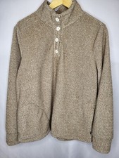 Eddie Bauer Women's Quarter Button Up Front Pockets Pullover Sweater, Size Large
