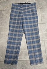 Vintage Big Mac JC Penny Made in USA Blue OrangeCotton Twill Work Pants 36x30