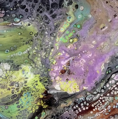 Large Cell Casting Technique 20x20 Inch (50x50 cm) Acrylic Painting on Canvas