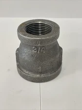 1" to 3/4" BLACK MALLEABLE IRON REDUCING COUPLING fitting reducer coupler npt
