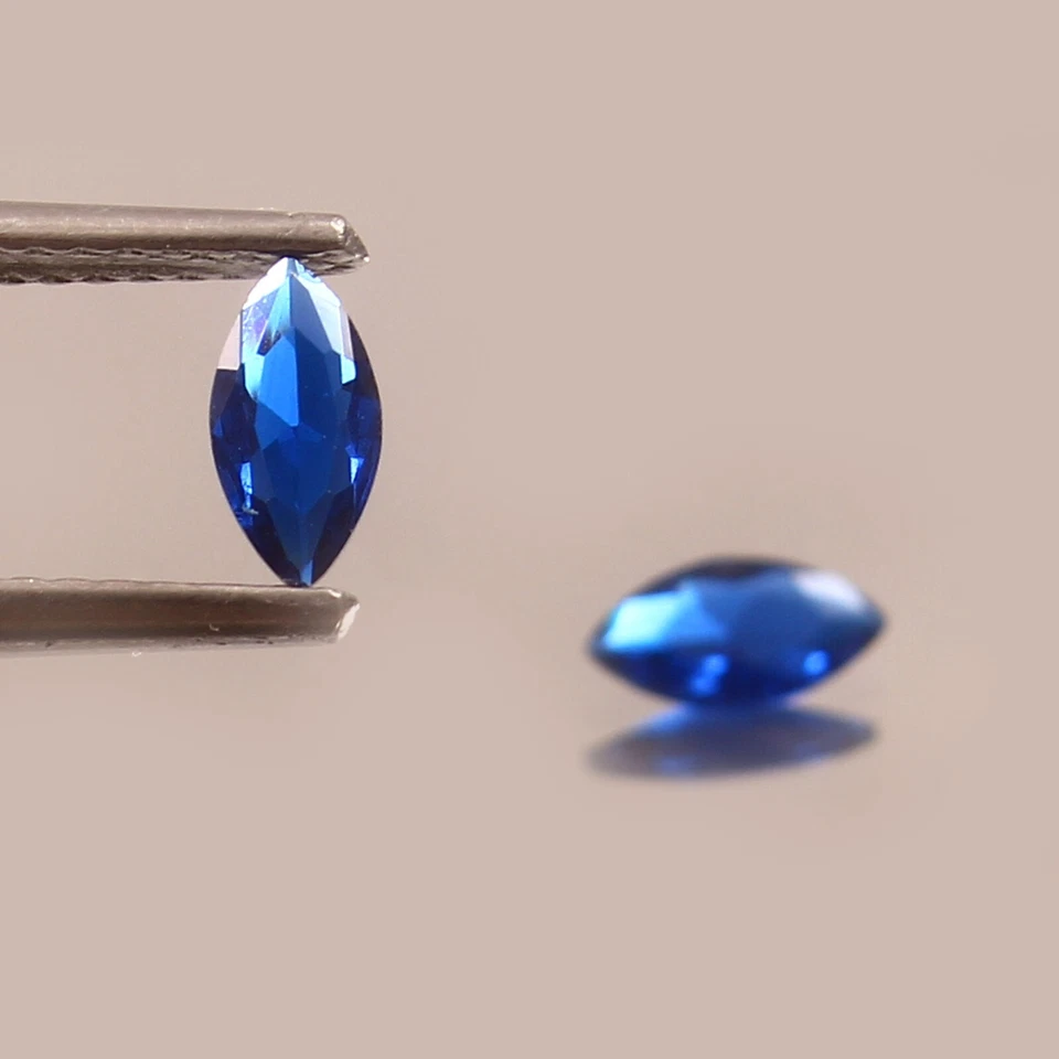 AAA Natural Ceilán Azul Espinela Suelta Marquesa Piedras Preciosas Corte Par A Juego 6x3 MM Foto 2 de 4