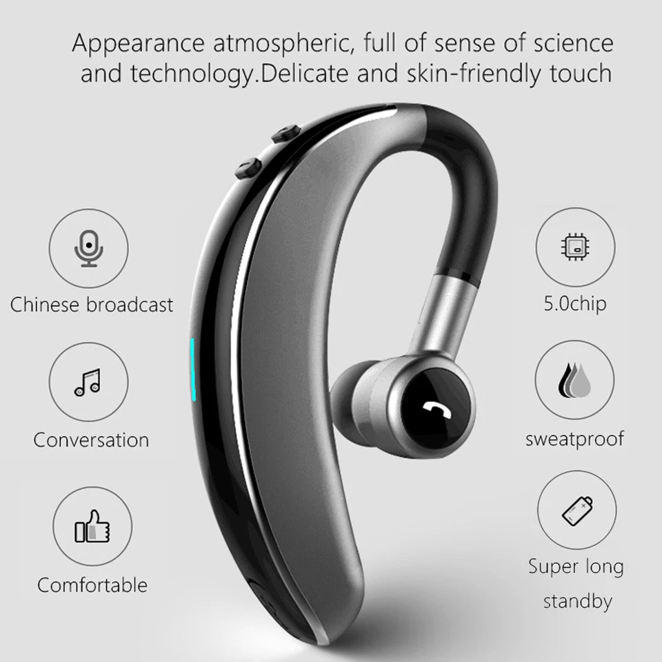 Wireless Headset Headphone Bluetooth Stereo Earphone with Mic Noise Cancelling - Image 3 of 4