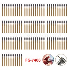 Dental Tungsten Carbide Burs Trimming Finishing Egg Football Shape FG-7406 Gold