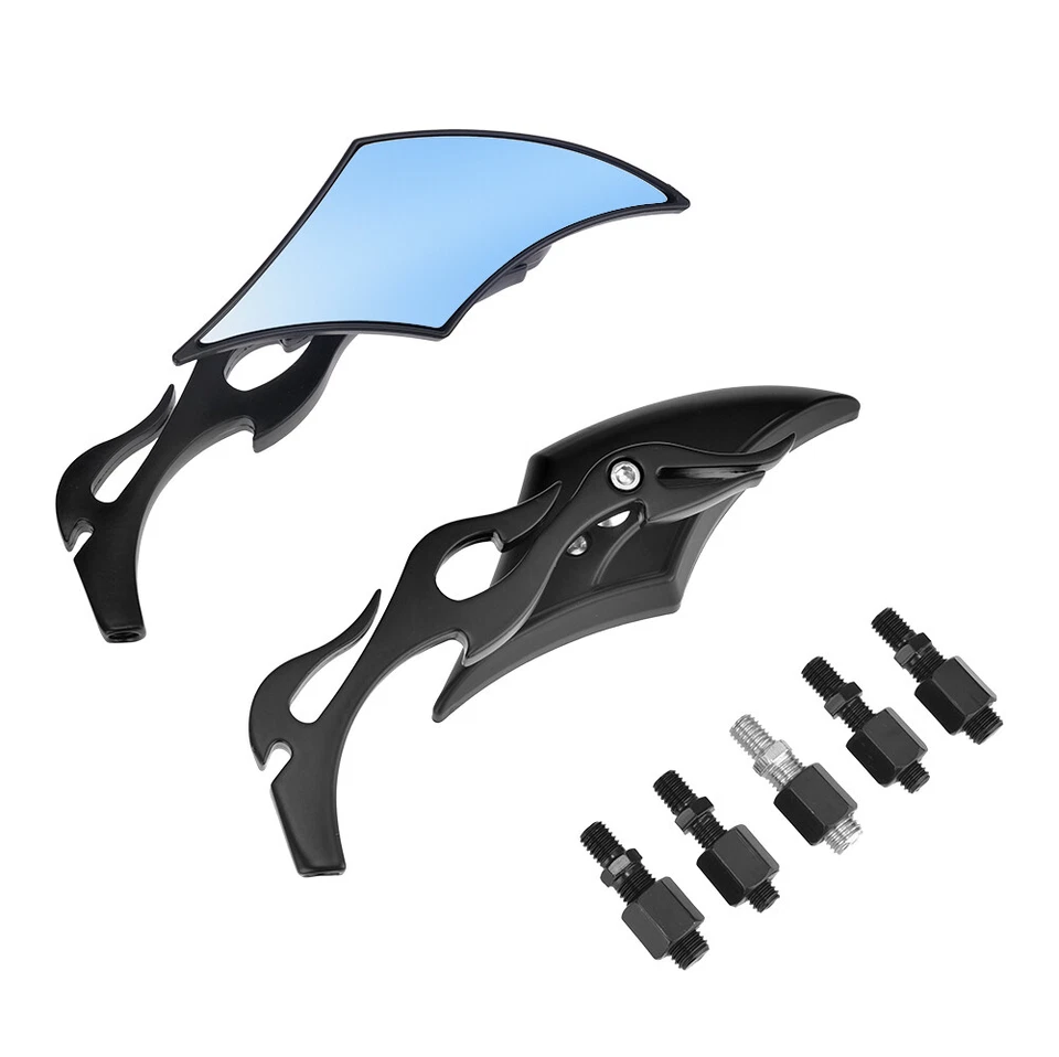 Espejos laterales de hoja de motocicleta para Harley Touring Street Glide Road King Softail Foto 2 de 4