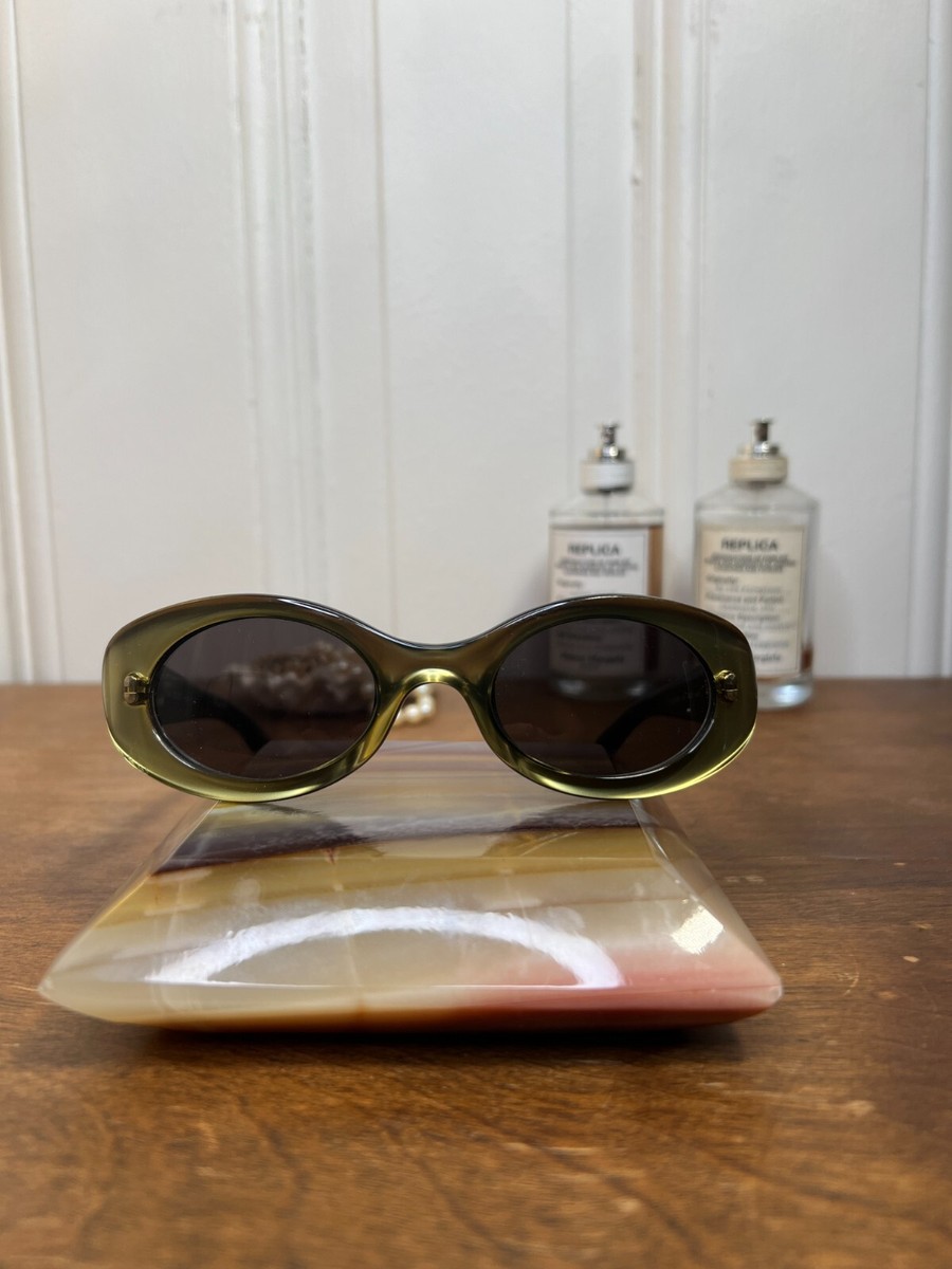 Gucci GG 2438 90's Oversized Bug-Eye Sunglasses with Green