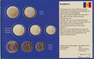Münzen Andorra AND1- 3 2017 Stgl./unzirkuliert Kursmünzen 1, 2 und 5 Cent