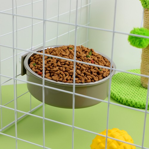 1PZ Ciotola Cibo Coniglio Ciotola Acqua Acciaio Inox Ciotola Coniglietto Mangiatoia Forniture Animali Domestici - Foto 7 di 11