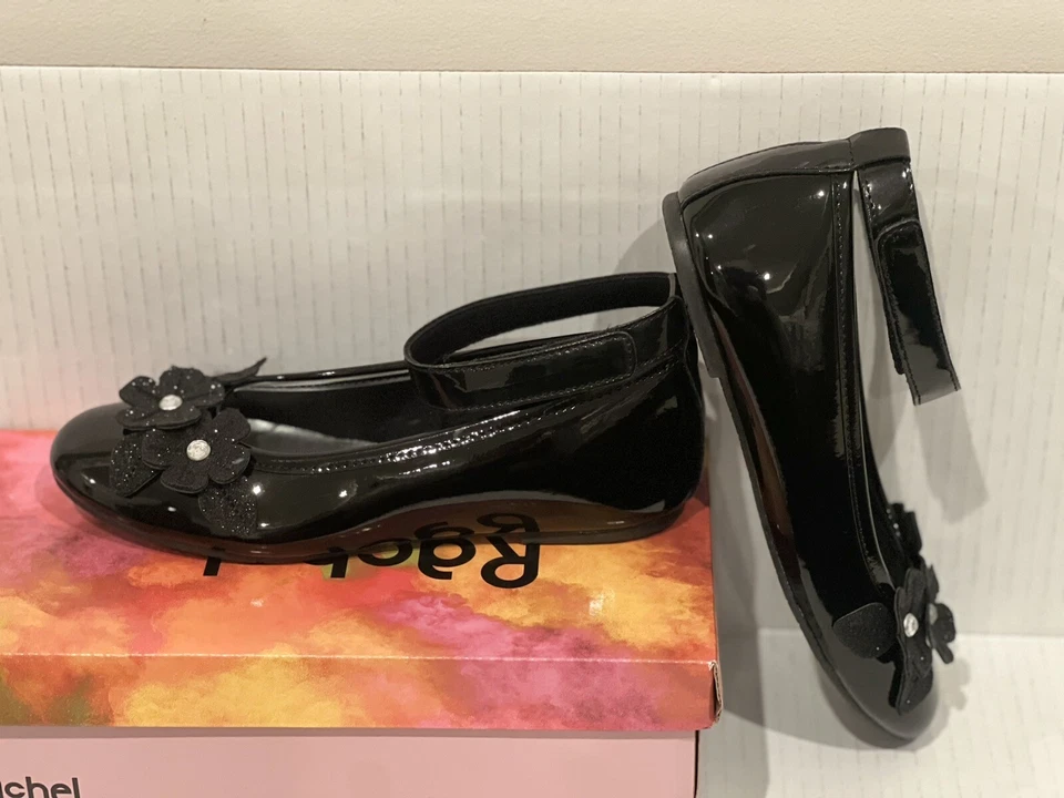 Rachel Shoes Youth Girls Size Y2 Black Lanai Mary Jane Ballet Flats PartyWedding - Image 2 of 4