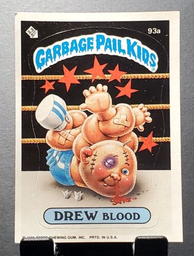 1986 Topps Garbage Pail Kids #93b DREW BLOOD autocollant vintage carte arrière EX - Photo 1 sur 2