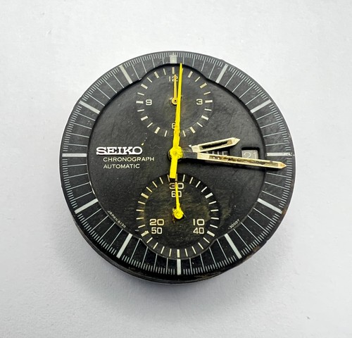 SEIKO 6138-3002 Automatic Chronograph Watch Vintage Mens JUMBO Black Restore - Picture 2 of 9