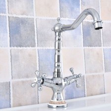 Polished Chrome Kitchen Sink Faucet 360 Swivel Bathromm Basin Mixer Tap