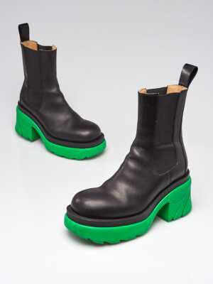 Bottega Veneta Black Grass Leather Flash Boots Size 9/39.5 | eBay