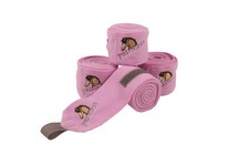 FLEECE PONY BANDS SET 4 PCS FLEECE BANDAGES PRINCESS PINK