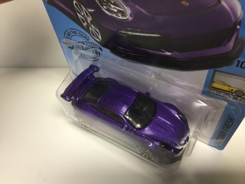 2019 HOT WHEELS PORSCHE 911 GT3 RS - 246/250 , FACTORY FRESH - 10/10 , PURPLE - Picture 6 of 10