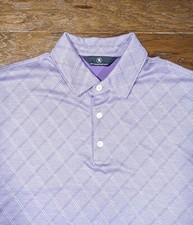 Hart Schaffner Marx Men's Shirt Size Medium Polo Purple Diamond Pattern Casual