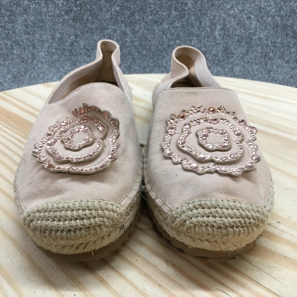 Zapatos Karl Lagerfeld Mujer 8.5 M Paris Abby Flor Sin Cordones Planos Tela Rosa Foto 4 de 4