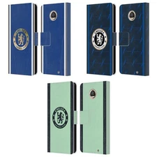 OFFICIAL CHELSEA FOOTBALL CLUB 2023/24 KIT LEATHER BOOK CASE FOR MOTOROLA PHONES