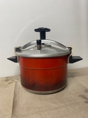 ANCIENNE COCOTTE MINUTE SEB / Rouge Motif Fleural / Vintage / 6 litres / De 1977 EUR 30,00