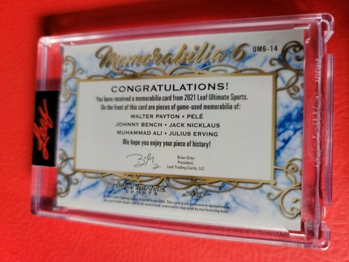 MUHAMMAD ALI PELE JACK NICKLAUS WALTER PAYTON DR J JOHNNY BENCH JERSEY CARD #d30 - Picture 2 of 3