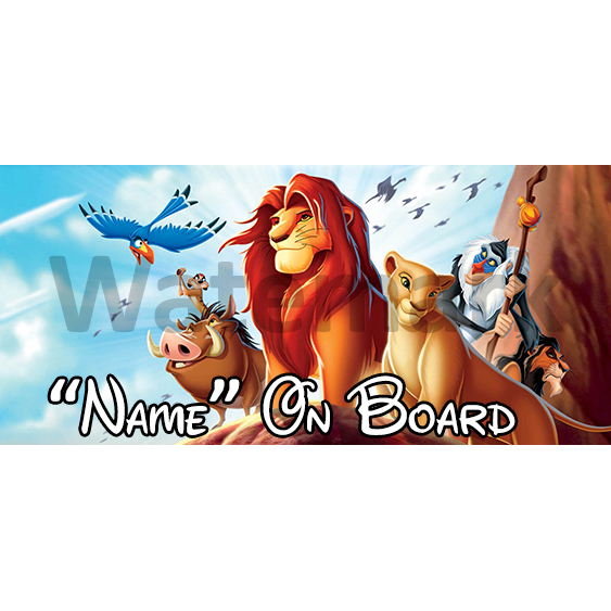 Baby On Board Car Sign Disney Lion King Personalised (1) UK