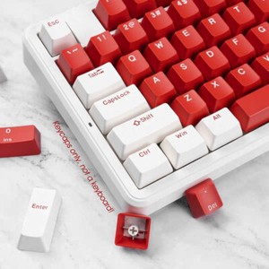 Red White PBT Keycaps Set Doubleshot OEM For Cherry MX Mechanical Keyboards