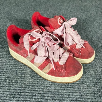 Adidas Campus Red Suede Heart Lining Kids Shoes Size 5.5 Youth