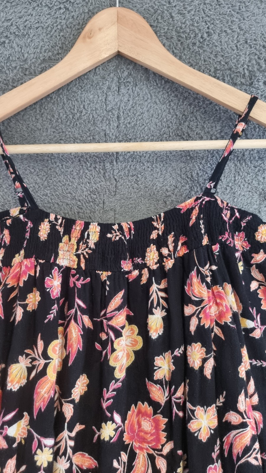 Select Womens Black Floral Off Shoulder Dress UK 12 Viscose Adjustable Straps image 4