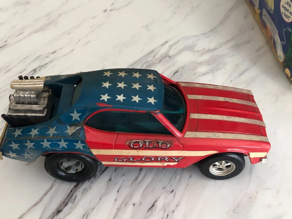 1972 Hasbro Stick Shifters Old Glory Muscle Car Dragster Drag Racing Toy - Image 3 of 4