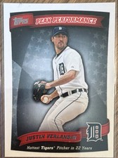Topps 2010 Peak Performance Justin Verlander #PP-86 Detroit Tigers Insert